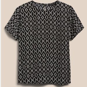 Banana Republic Black/White Essential Crew Neck Short Sleeve Top Size Small.